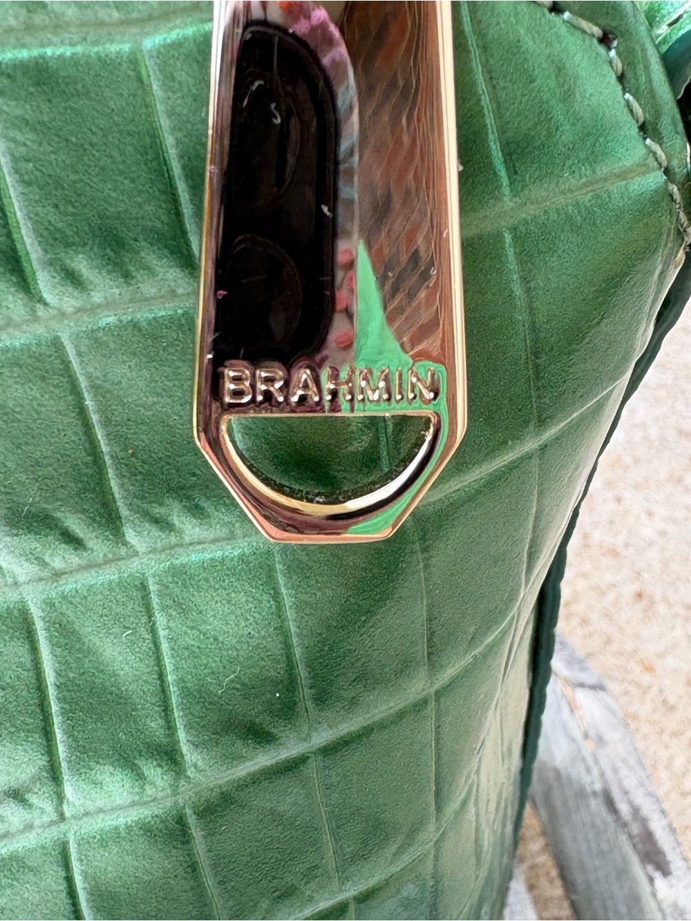 Brahmin NWT Duxbury Satchel Apple Blush Ombre Melbourne Croc Embossed Leather - Picture 4 of 13